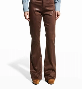 Beverly Vegan Leather Skinny-Flare Pant In Light Chicory womens Bermuda shorts promo