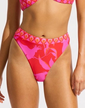Birds of Paradise High Rise Bikini Pant - Chilli Red Swim Womens - one-pieces cheap