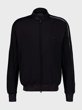 Black 3-Stripes Mesh Track Jacket Tops Mens - thermal tops