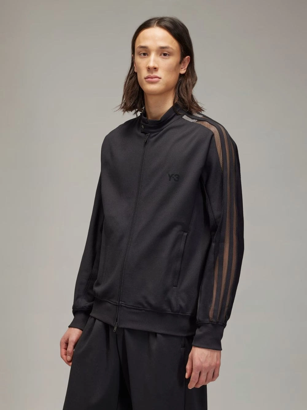 Black 3-Stripes Mesh Track Jacket