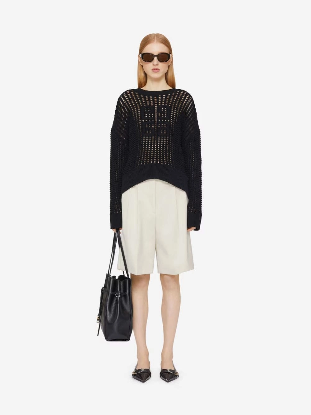 Black 4G Sweater in Wool and Cashmere