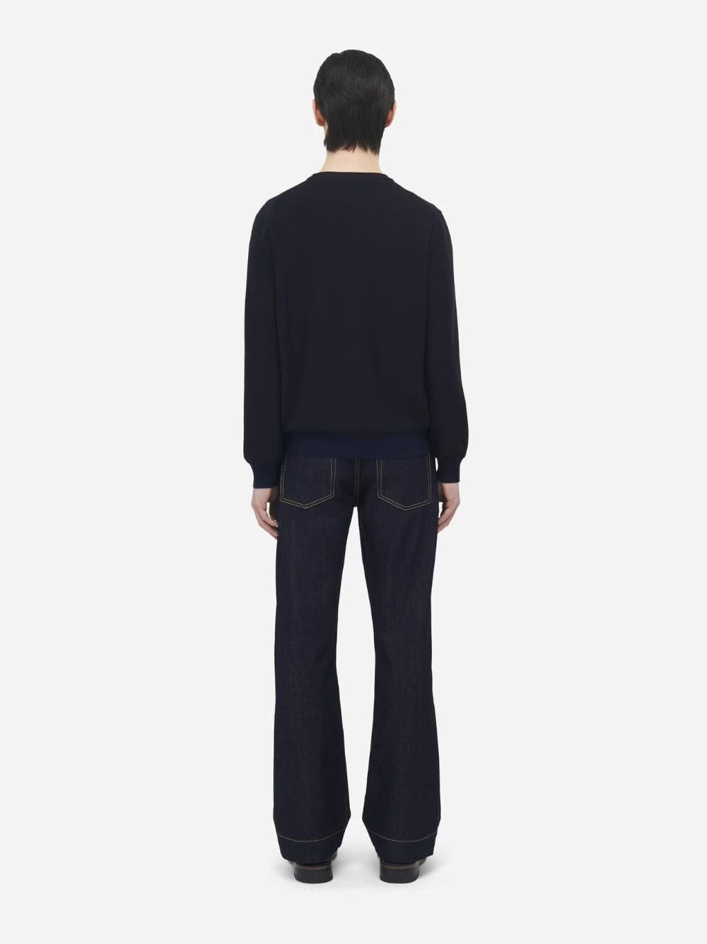 Black and Blue Merino Wool Skull Jumper