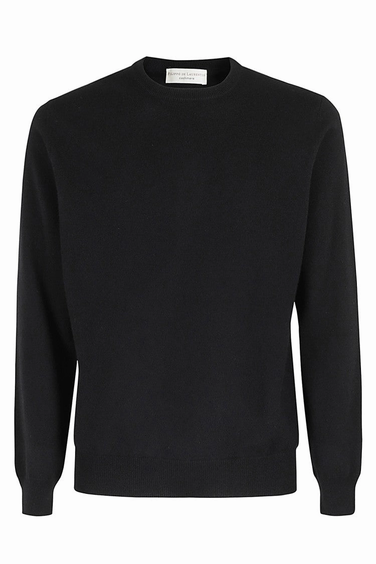 Black Cashmere Crew Neck Sweater