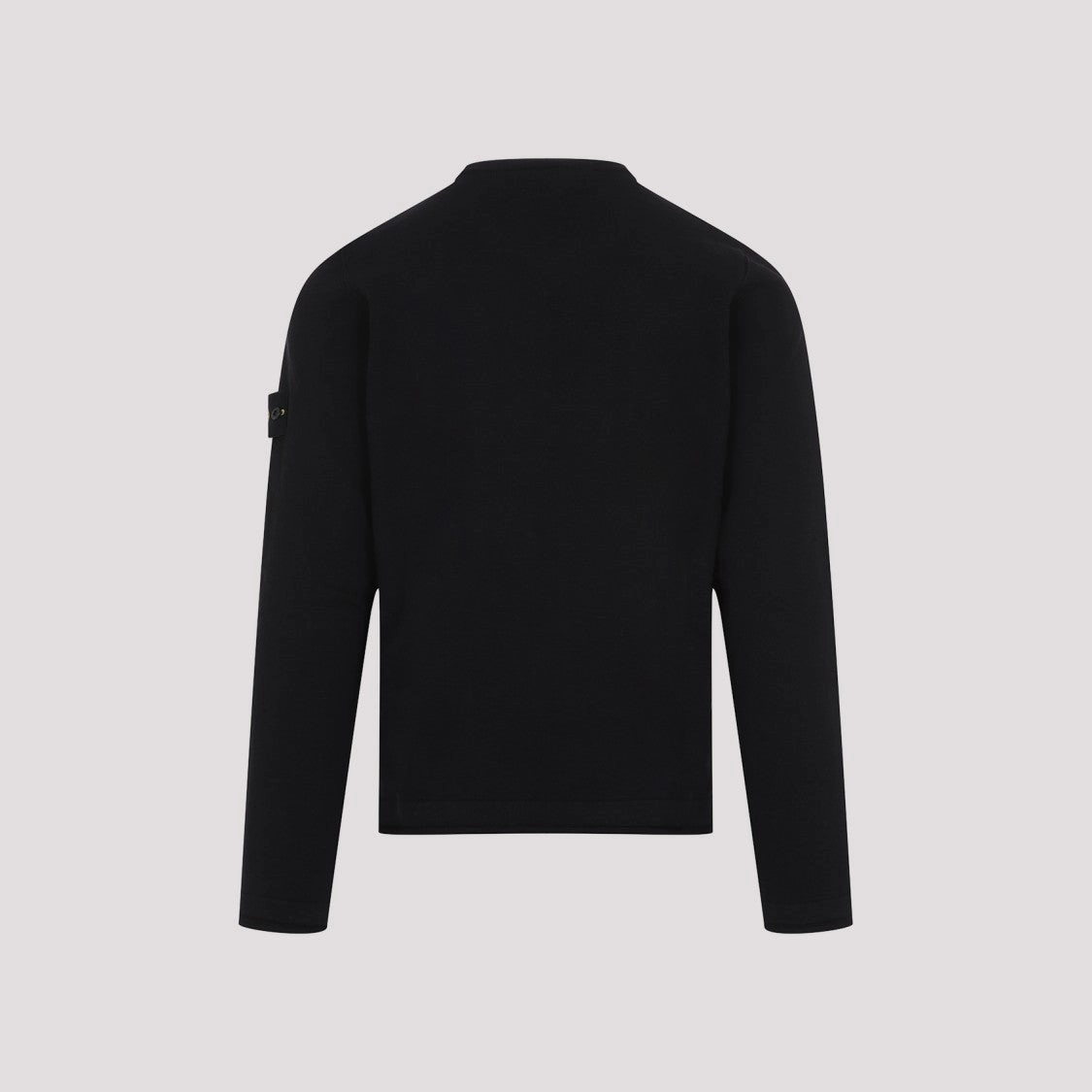 Black Cotton Crew Neck Pullover
