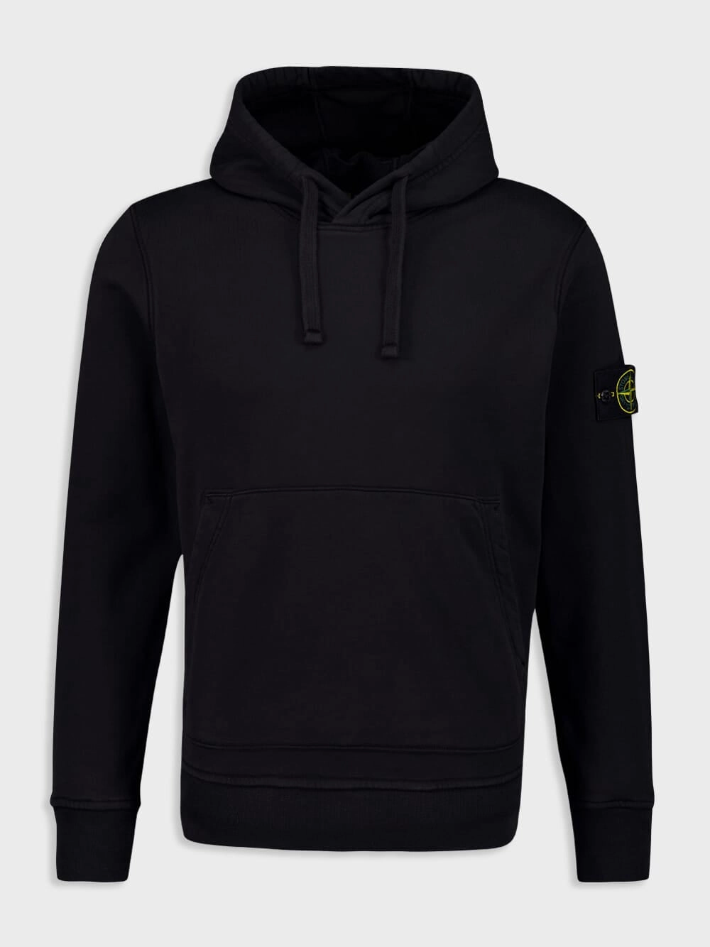 Black Cotton Fleece Hooded Sweatshirt Tops Mens - thermal tops