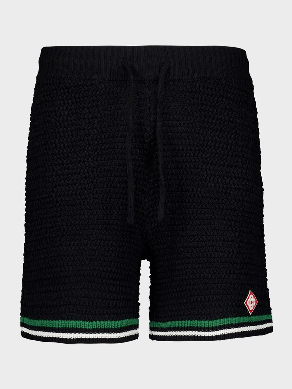 Black Crochet Tennis Shorts Knitwear Mens - men's sweaters sale
