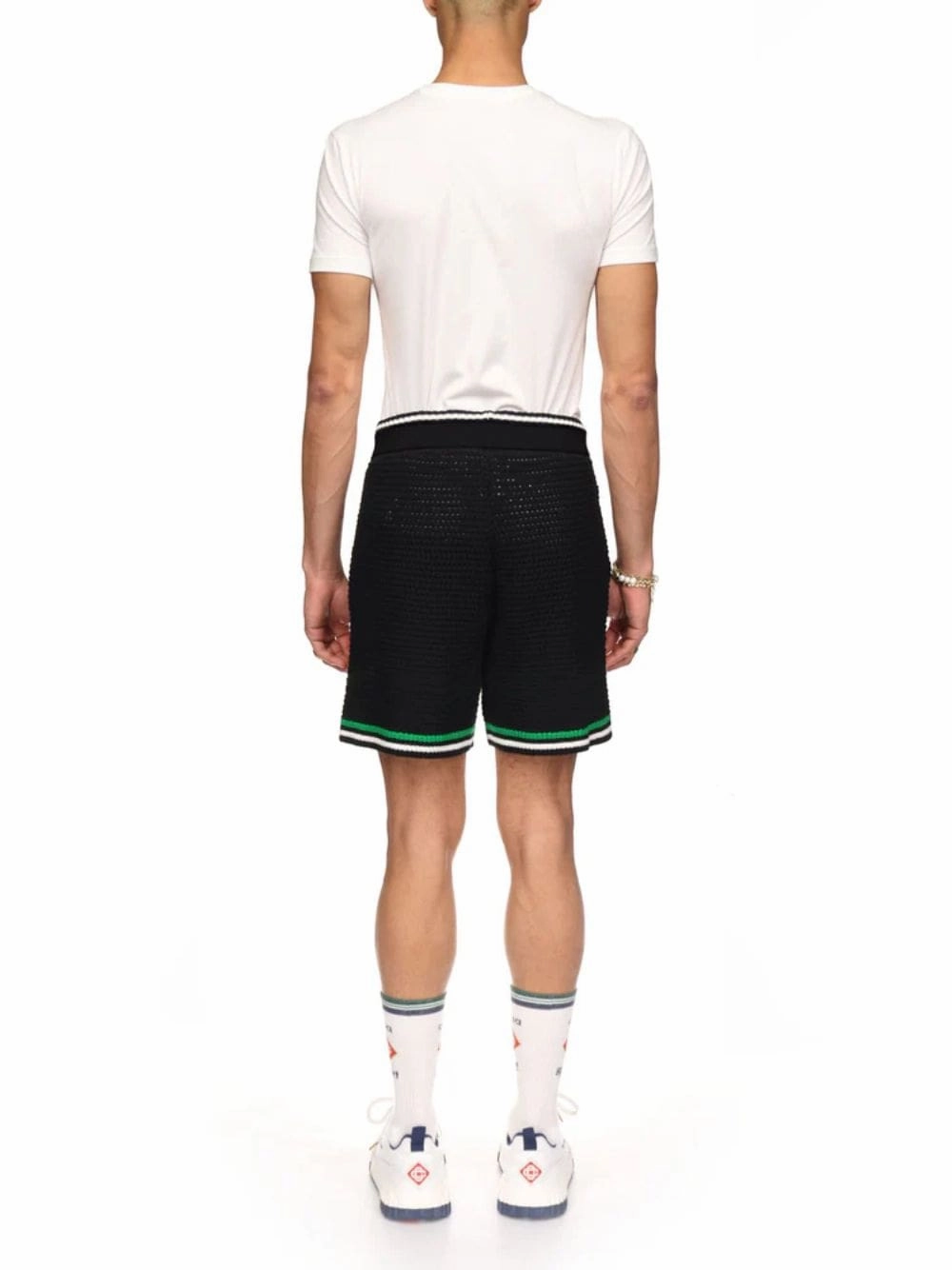Black Crochet Tennis Shorts