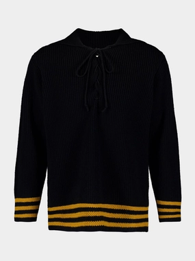 Black Deck Stripe Sweater Knitwear Mens - men's sweaters sale