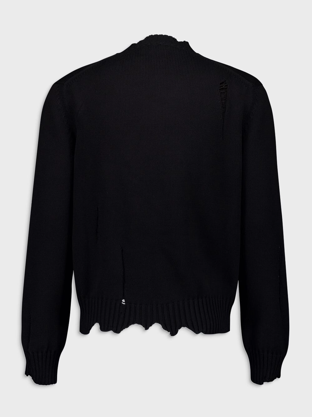 Black Distressed Skull Crew Neck Jumper