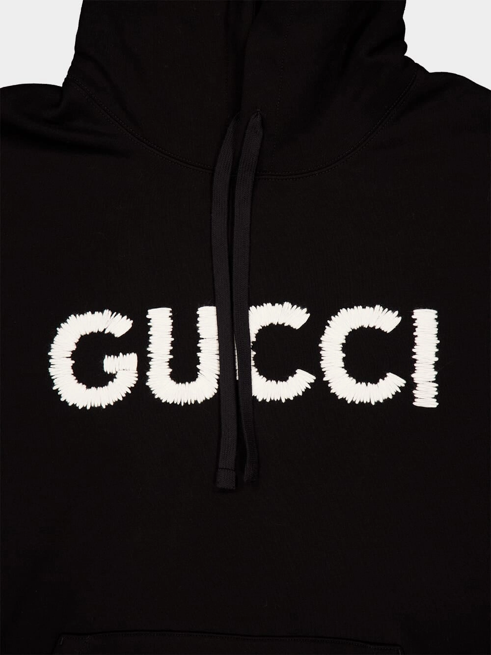 Black Embroidered Hooded Sweatshirt