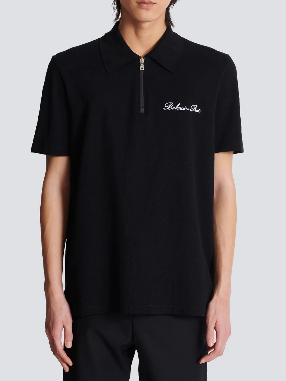 Black Embroidered Polo Shirt