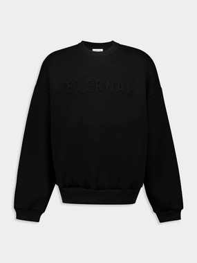 Black Eternal Fleece Crewneck Tops Mens - thermal tops