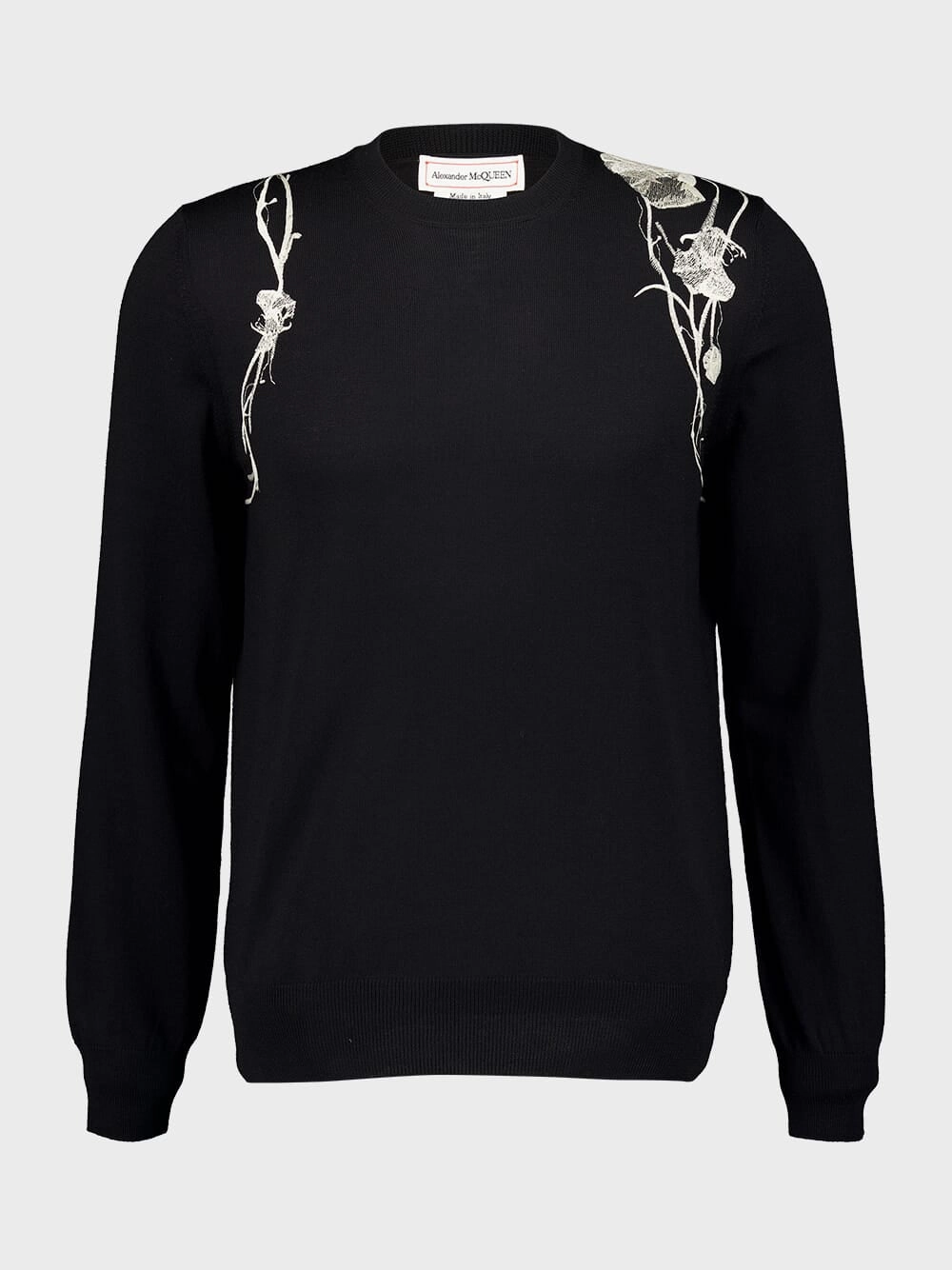 Black Floral Harness Jumper Knitwear Mens - men's sweaters sale