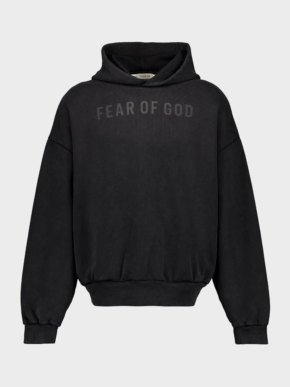 Black French Terry Logo Sweatshirt Tops Mens - thermal tops
