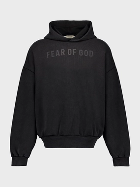 Black French Terry Logo Sweatshirt Tops Mens - thermal tops