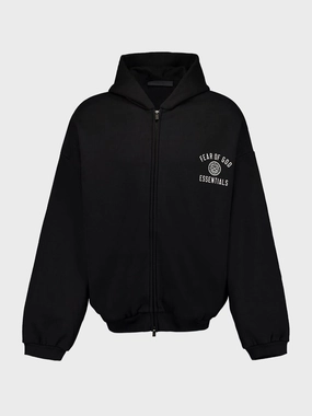 Black Full-Zip Sweatshirt Tops Mens - thermal tops