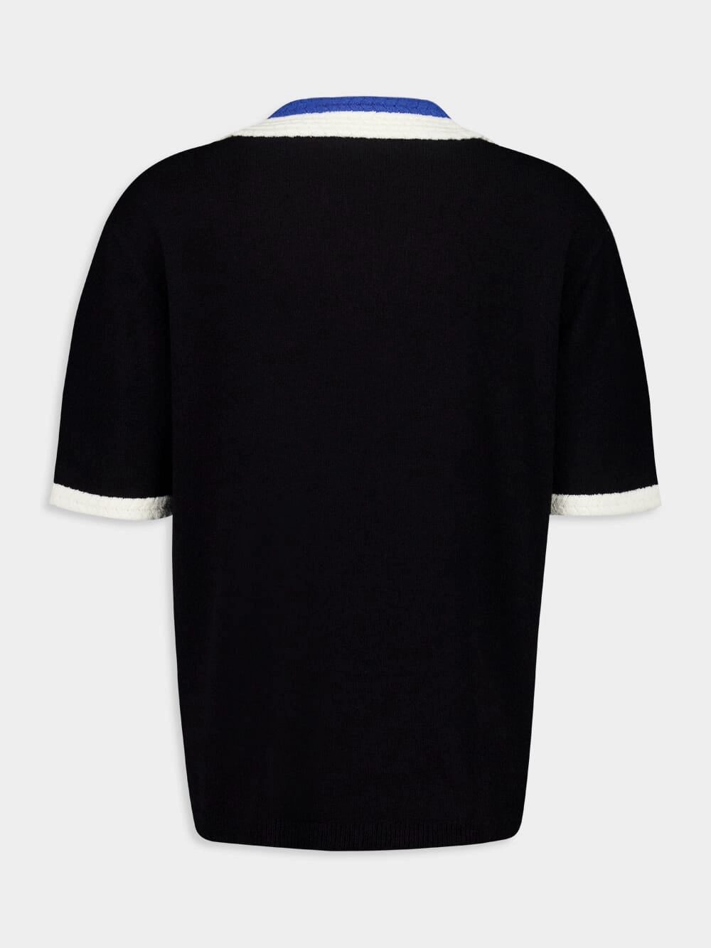 Black Hand-Crochet Collar Polo