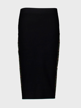 Black Laurel Knit Merino Wool Skirt Knitwear Womens - women's knitwear cheap