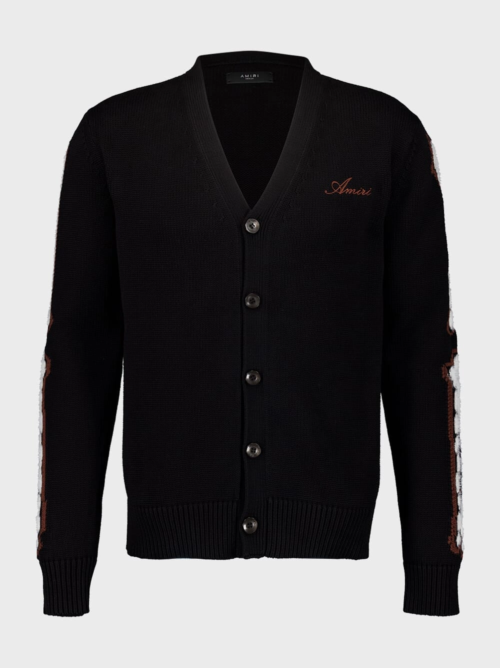 Black Leopard Bones Cardigan Knitwear Mens - men's sweaters sale