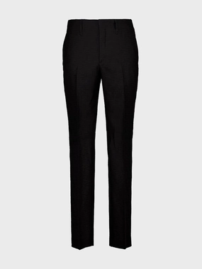 Black Linen FF Jacquard Tailored Trousers Suits Mens - men's suits outlet