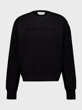 Black Logo Cotton Sweatshirt Tops Mens - thermal tops