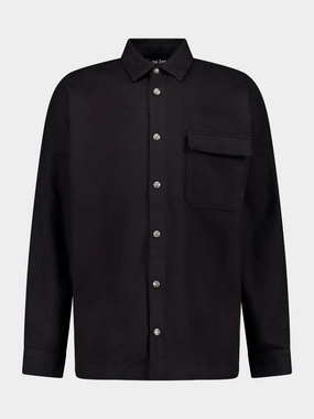 Black Logo Printed Cotton Shirt Suits Mens - men's suits outlet