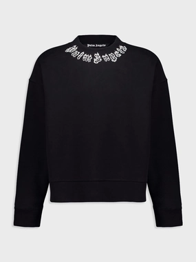Black Logo Printed Drop Shoulder Sweatshirt Tops Mens - thermal tops