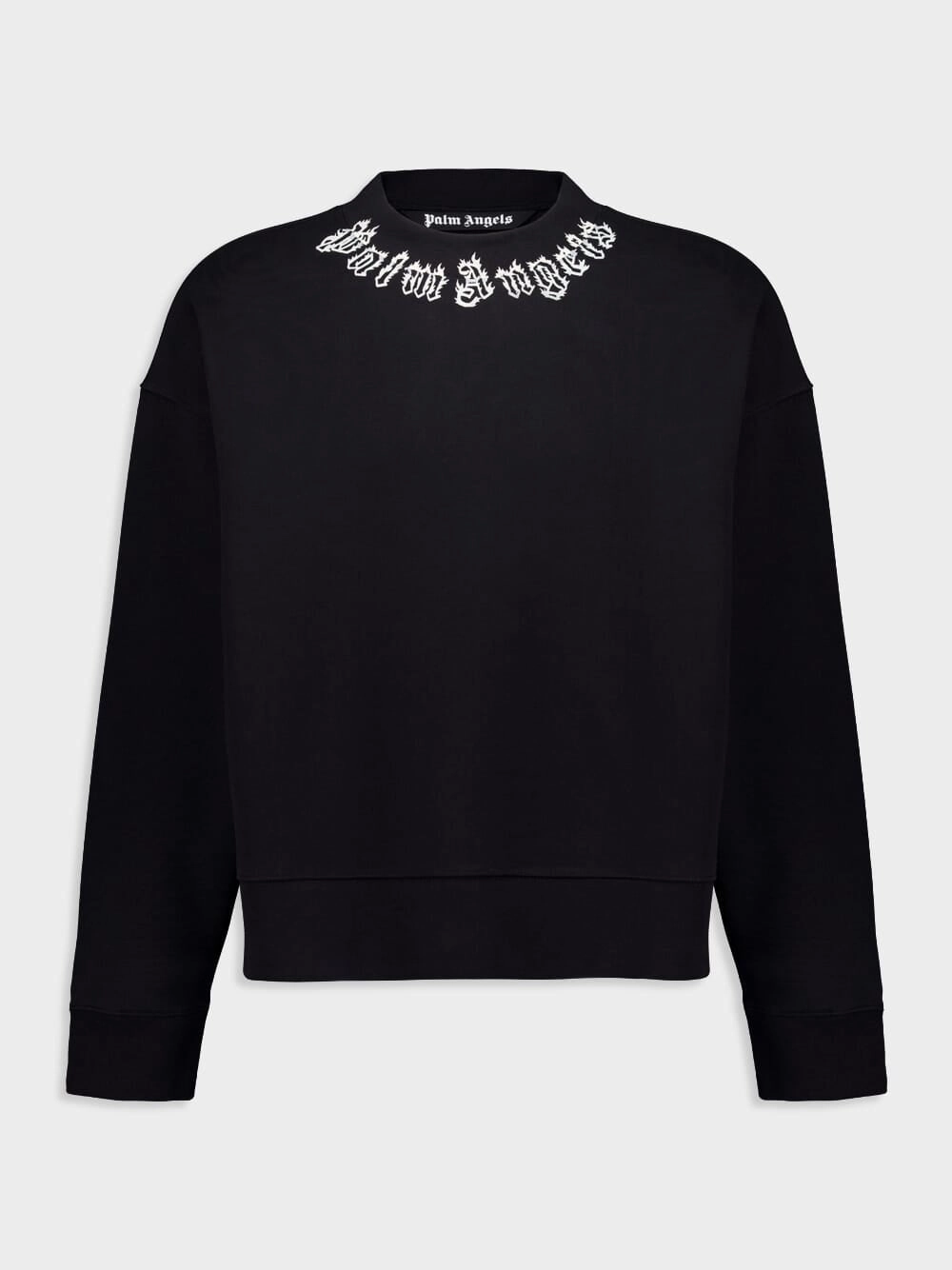 Black Logo Printed Drop Shoulder Sweatshirt Tops Mens - thermal tops