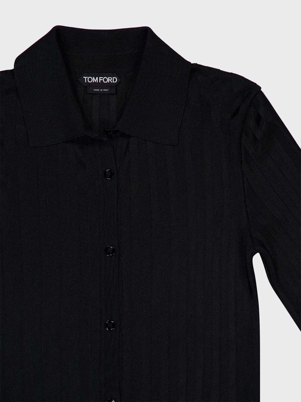 Black Long-Sleeve Knit Shirt