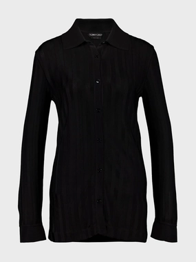 Black Long-Sleeve Knit Shirt Knitwear Womens - women's knitwear cheap