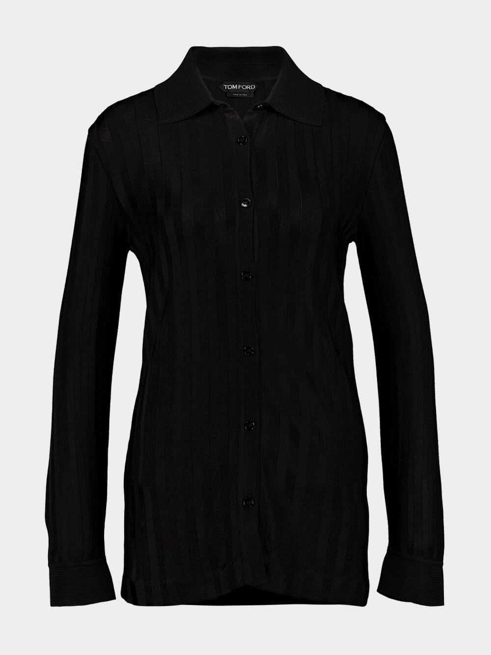 Black Long-Sleeve Knit Shirt Knitwear Womens - women's knitwear cheap