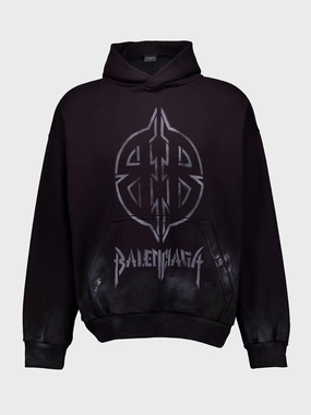 Black Metal BB Stencil Hoodie Tops Mens - thermal tops
