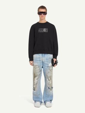 Black Numeric Sweatshirt Tops Mens - thermal tops