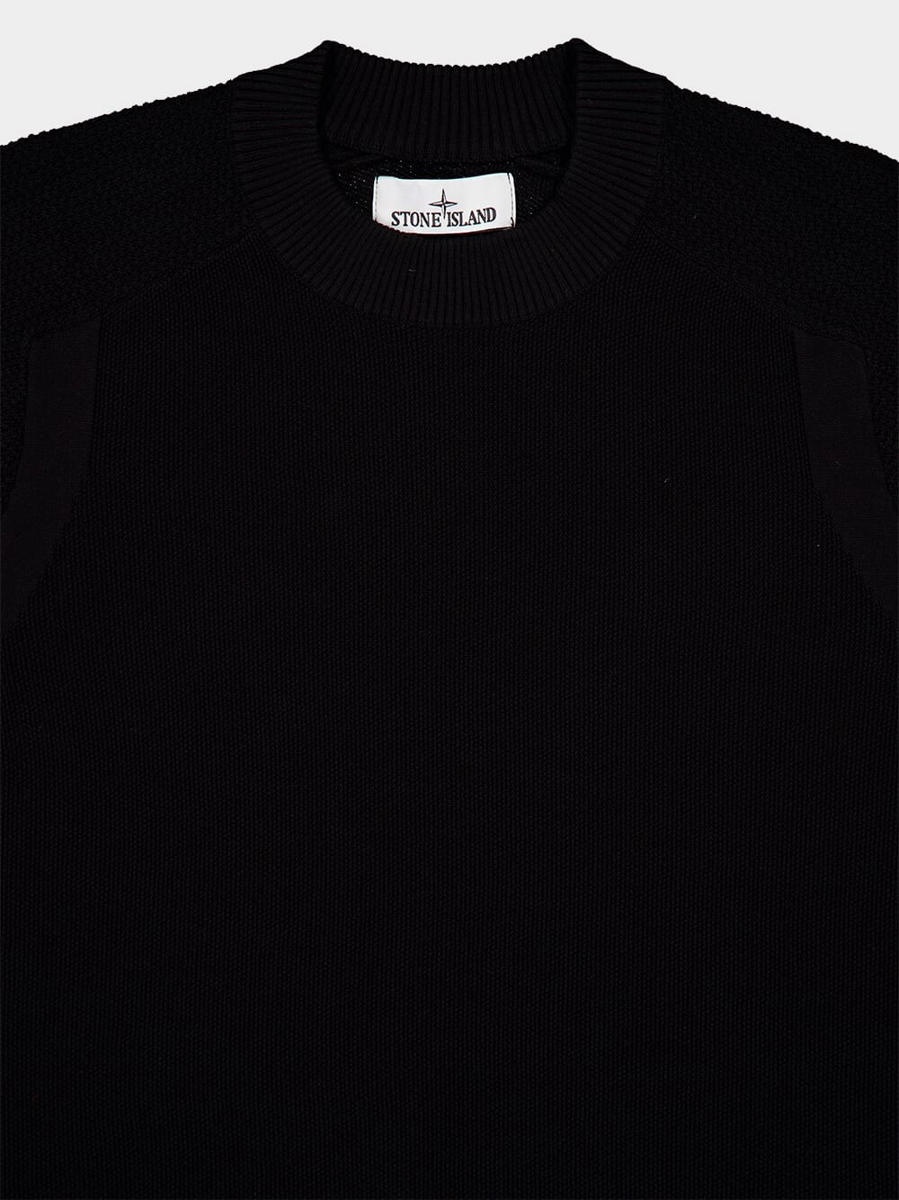 Black Organic Cotton Crewneck Knit