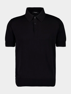 Black Polo Regular Fit Cotton Silk Knit Tops Mens - men's t-shirts outlet