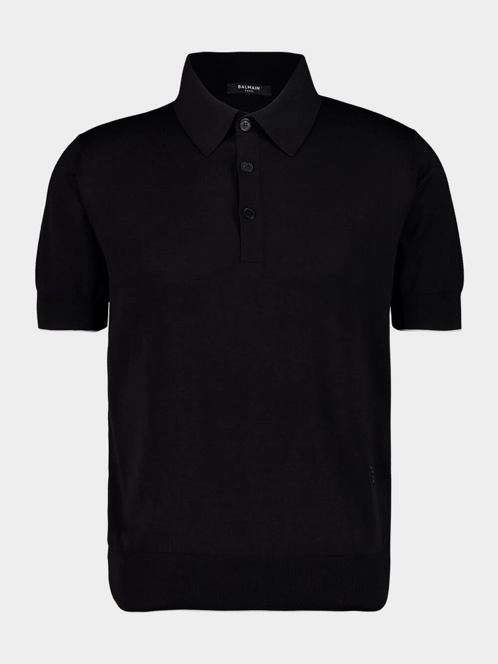 Black Polo Regular Fit Cotton Silk Knit Tops Mens - men's t-shirts outlet
