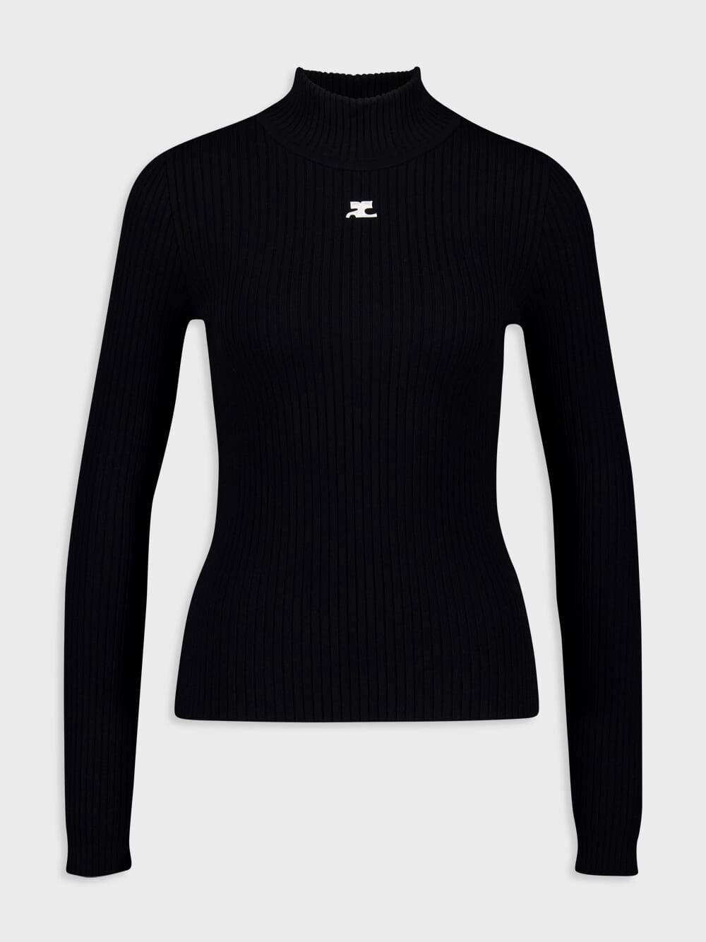 Black ReEdition Rib Knit Mockneck Sweater