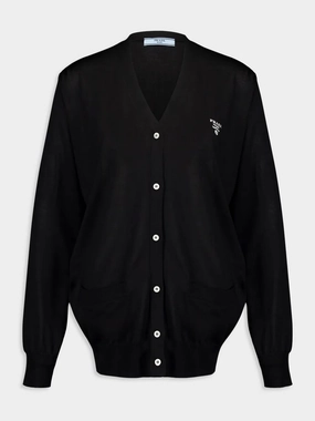 Black Silk Cardigan Knitwear Womens - women's knitwear cheap