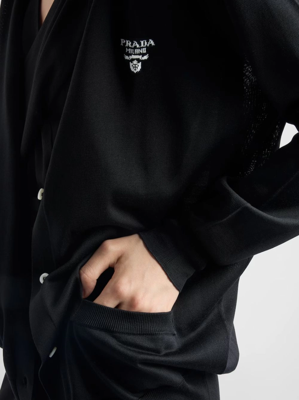 Black Silk Cardigan