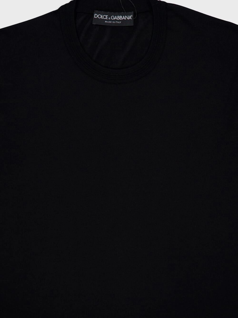 Black Silk Crewneck Pullover