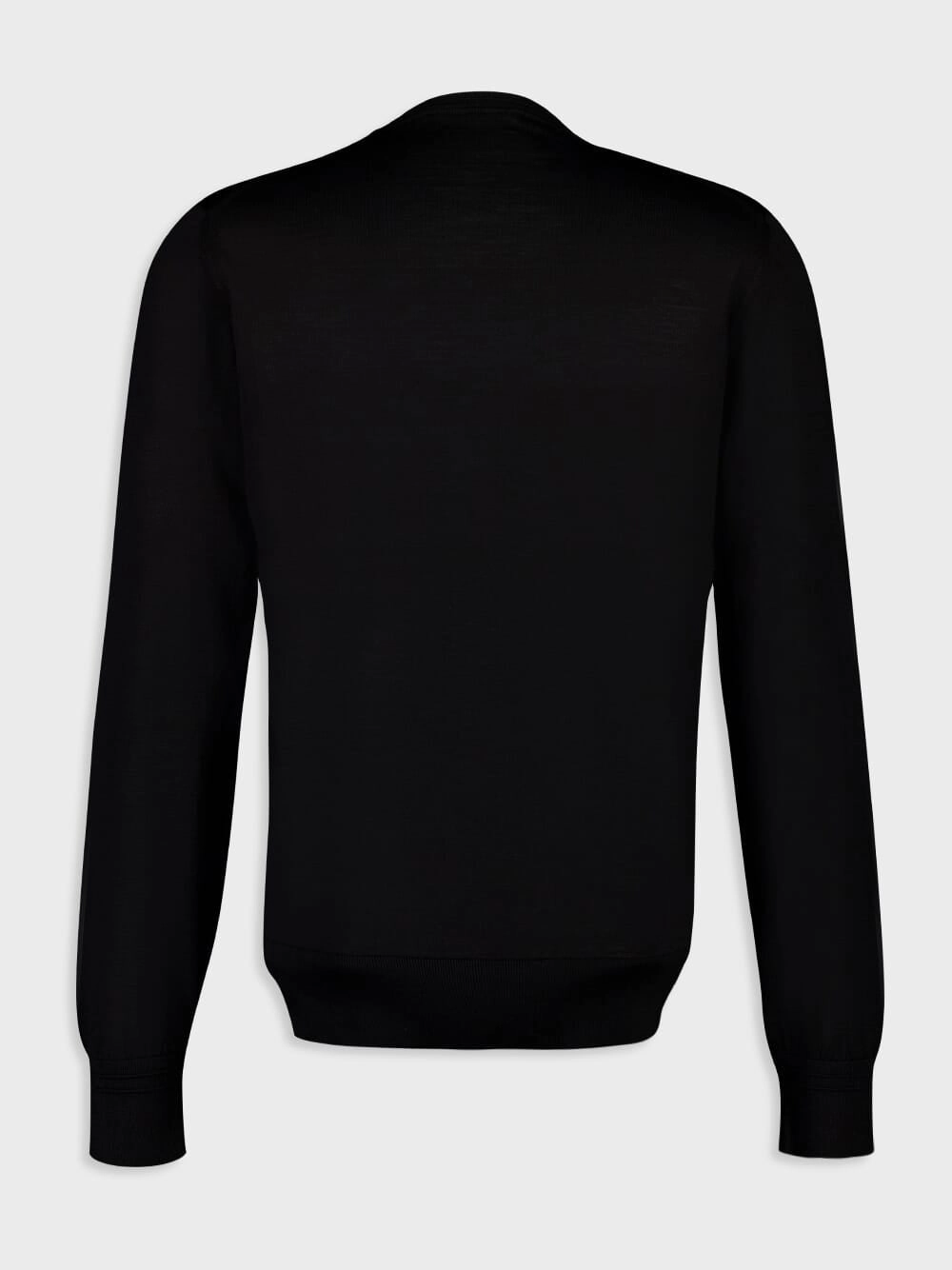 Black Silk Crewneck Pullover
