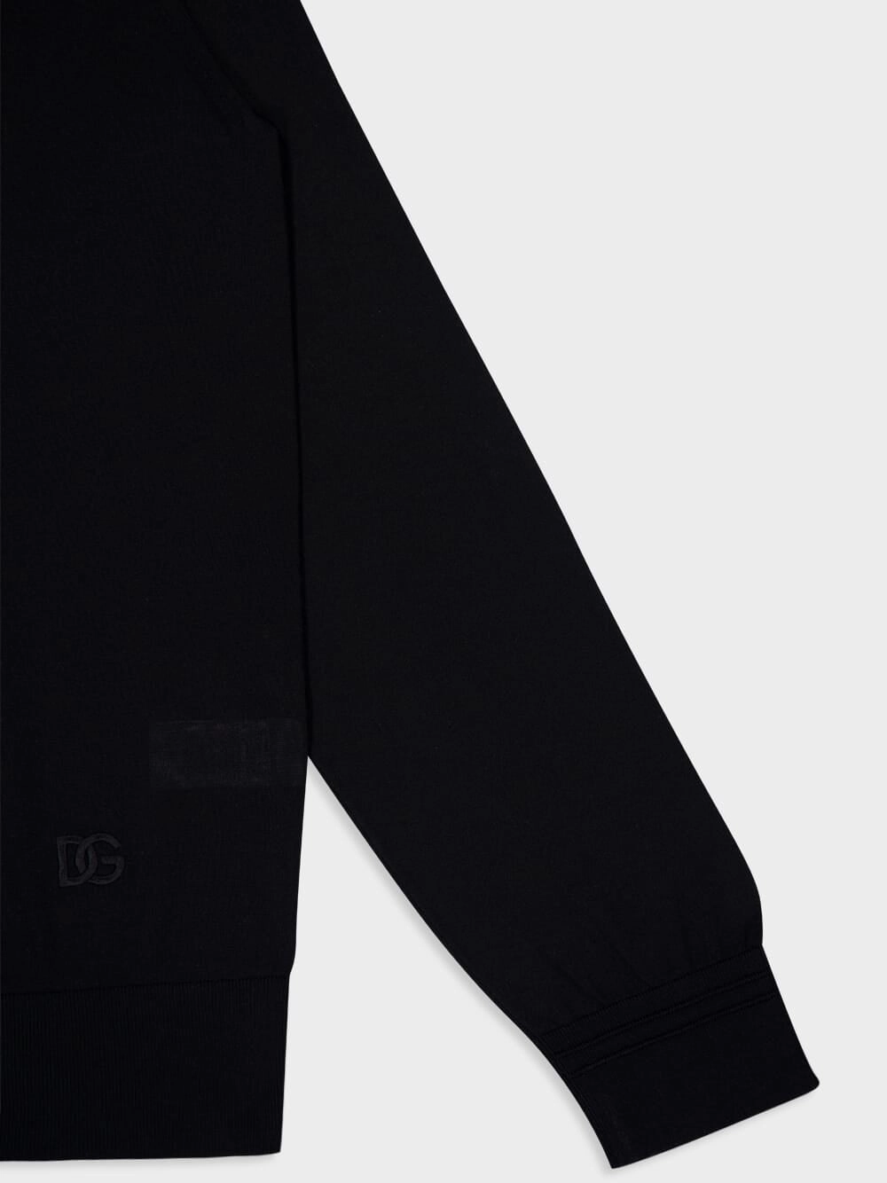 Black Silk Crewneck Pullover