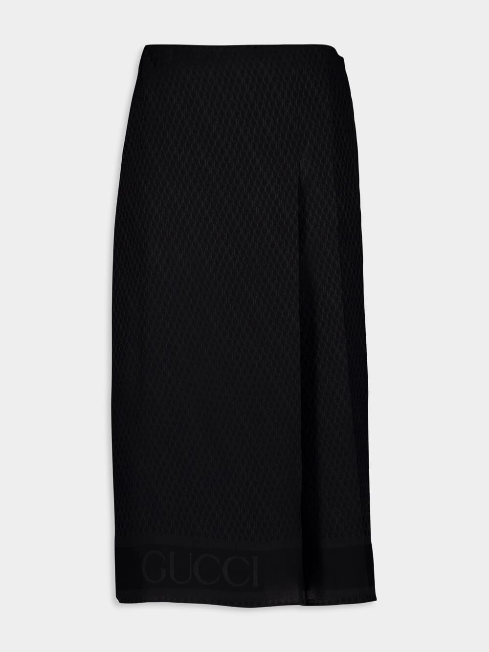 Black Silk Jacquard Skirt womens slacks clearance