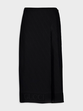 Black Silk Jacquard Skirt womens slacks clearance