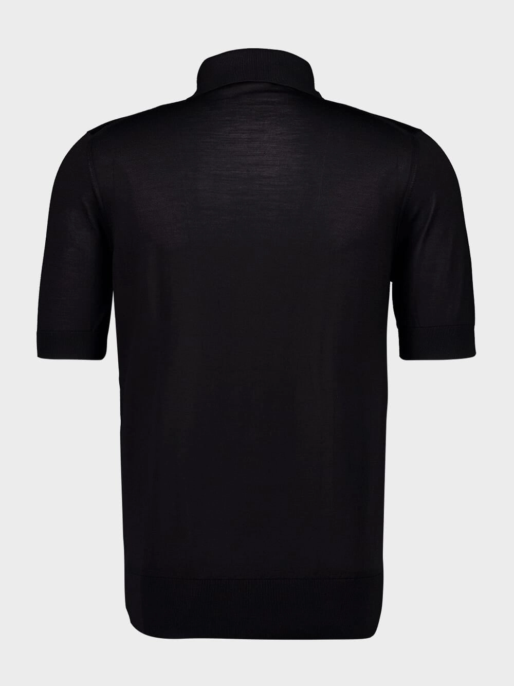 Black Silk Polo Shirt