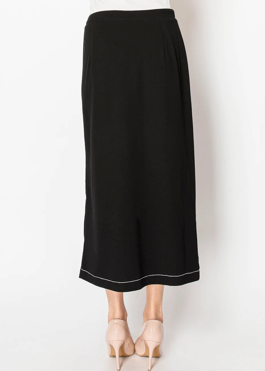 Black Skirt with Contrast Stitching & Eyelets