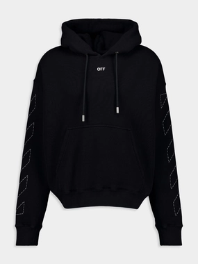 Black Stitch Arrow Skate Hoodie Tops Mens - thermal tops