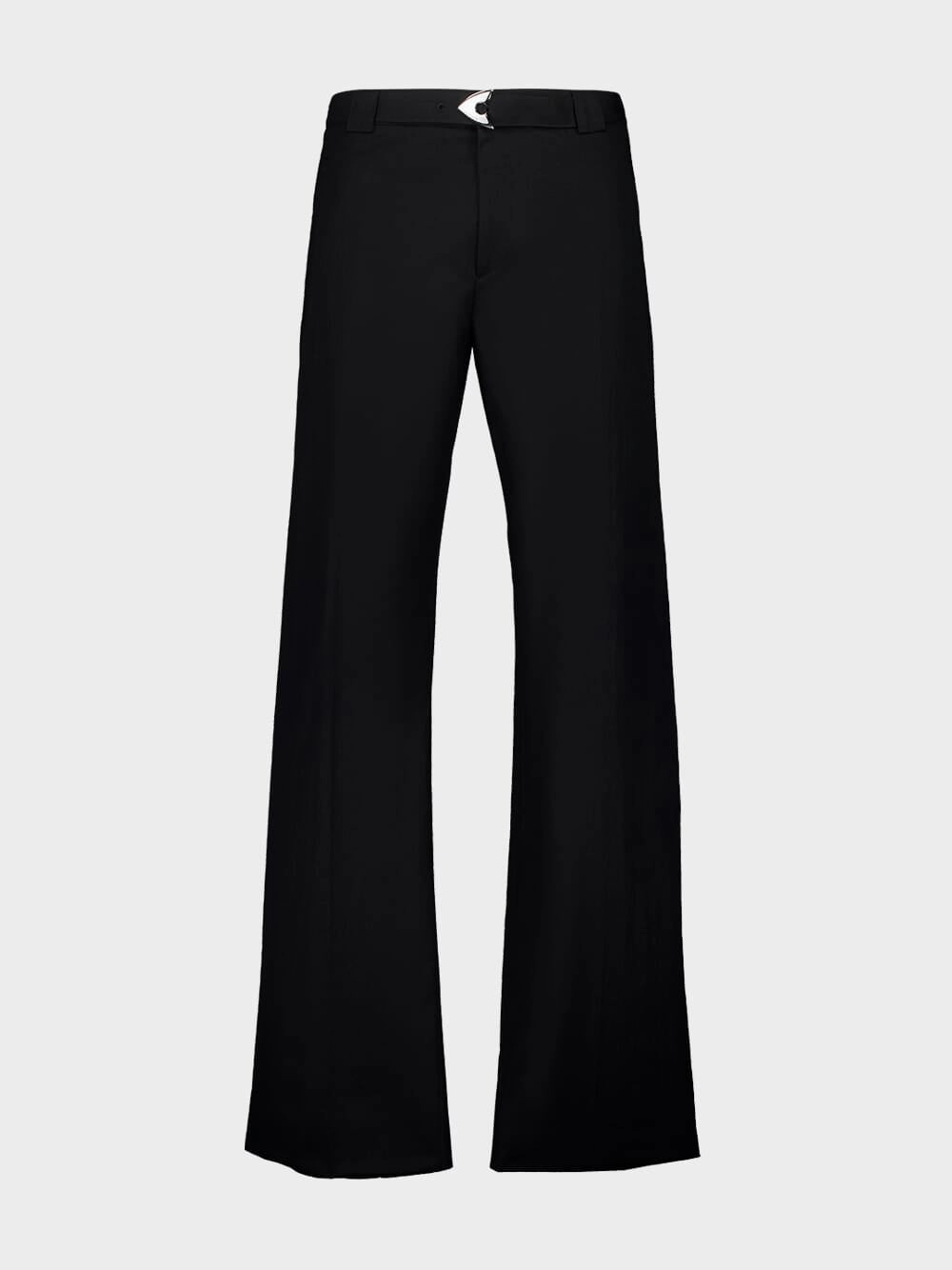 Black Straight-Fit Trousers with Belt Suits Mens - men's suits outlet