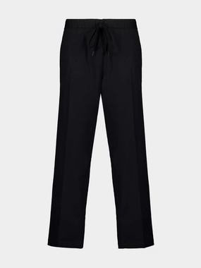 Black Tailored Drawstring-Waist Trousers Suits Mens - men's suits outlet