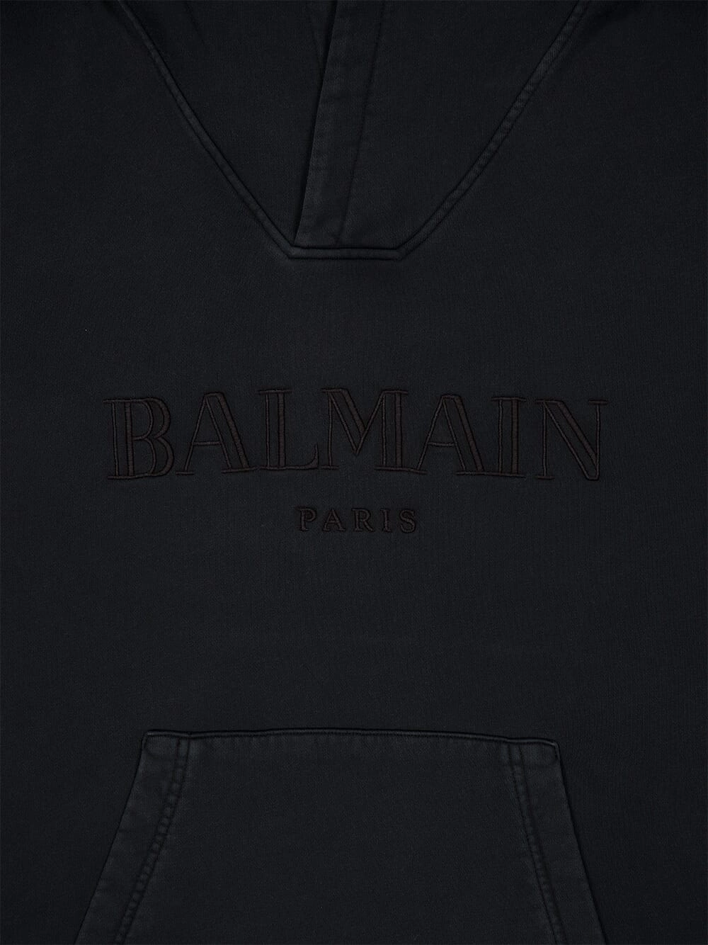 Black Vintage Balmain Embroidered Hoodie